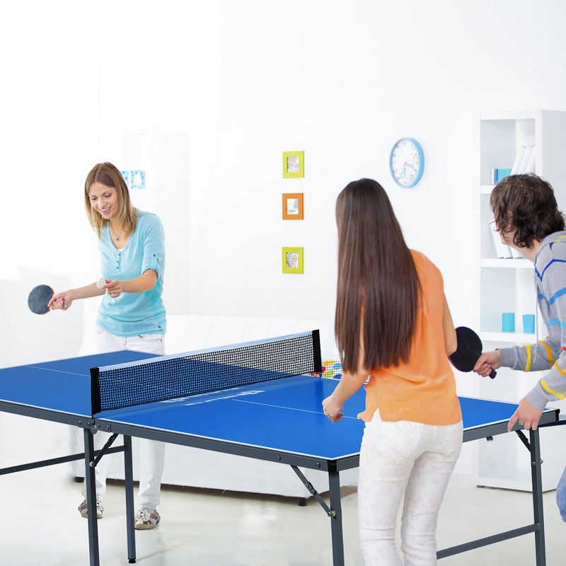Costway 6’x3’ Portable Tennis Ping Pong Folding Table w/Accessories Indoor Outdoor Game, 3 of 10