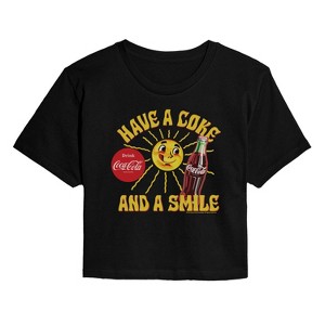 Women's - Coca-cola - Have A Coke And A Smile -Juniors Cropped Graphic T-shirt Cropped Graphic T-Shirt - 1 of 4