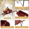 NAYSAYE Hand Truck Dolly Wooden Planter Wagon Rustic Wheelbarrow Flower Cart for Garden Patio Yard, Red, 27.5"*10.5"*11.5" - 4 of 4