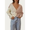 Women's COLORBLOCKED CROPPED TWISTED RIBBED-KNIT SWEATER - ENDLESS BLU. - 2 of 3