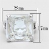 Slickblue Silver 925 Sterling Silver Ring - Clear Synthetic Glass, Square Design, Women's Jewelry, Size 6-10 - 3 of 3