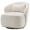 Boucle Upholstered Swivel Barrel Chair - Kinwell - 2 of 4