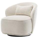 Boucle Upholstered Swivel Barrel Chair - Kinwell