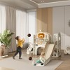 NAYSAYE Playground Slide Toddler Playset with Climber Tunnel and Basketball Hoop for Indoor Fun, Cream White, 60.2"*43.7"*35.9" - 2 of 4