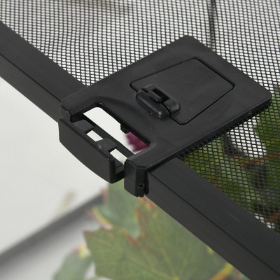 14 Gallon Black Glass Reptile Terrarium Tank with Sliding Screen Top