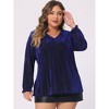 Agnes Orinda Women's Plus Size Glitter Sparkle V Neck Metallic Party Sequin Blouses - 2 of 4