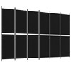 vidaXL Black 6-Panel Room Divider, Durable Fabric, Versatile Partition Screen for Bedroom, Office and Studio, Foldable and Easy to Store, 118.1"x78.7" - image 2 of 4