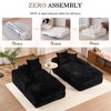 Upholstered Chaise Lounge Ultra-Soft Sleeper Sofa Bed Lazy Single Sofa Leisure Reading Couch with 4 Pillows, No Assembly Required - ModernLuxe - 3 of 4