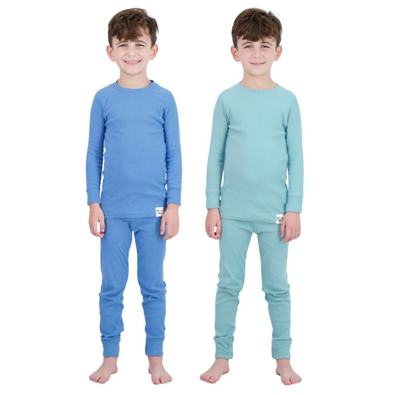 Sleep On It 100% Organic Cotton Rib Knit Snug-Fit 4-Piece and 6-Piece Pajama Sets for Boys & Girls, 3 of 8