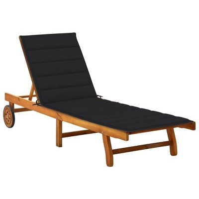 vidaXL Patio Sun Lounger with Cushion Solid Acacia Wood