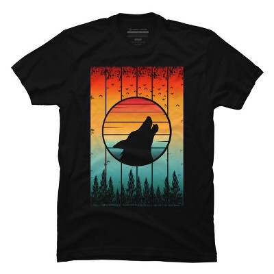 Men's Design By Humans Dog bark vintage retro sunset By punsalan T-Shirt