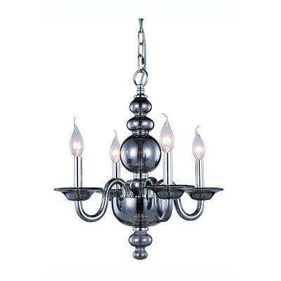 Champlain Silver Crystal Candle Chandelier with Chrome Finish