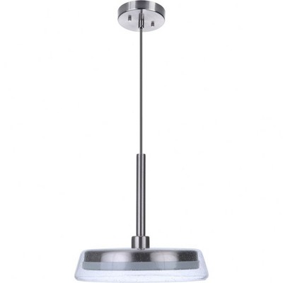 Mini Brushed Nickel Pendant Light with Clear Seeded Glass Shade
