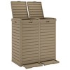 vidaXL Outdoor Garbage Bin Light Brown 30.7"x16.1"x33.9" Polypropylene - 2 of 4