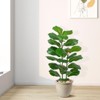39in Artificial Fiddle Leaf Fig Tree – Realistic Faux Ficus Lyrata for Indoor/Outdoor Home, Office & Yard Decor - 4 of 4
