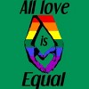 Adult Design By Humans Love is Equal Holding Hands Pride Flag By dnlribeiro88 T-Shirt - 2 of 2