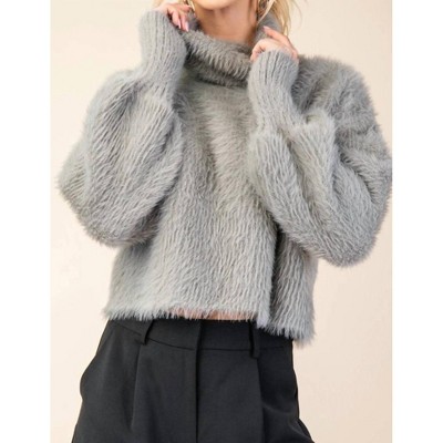 Women's Vienna High Neck Crop Sweater - GLAM