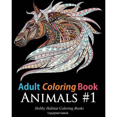 Adult Coloring Books: Animals - (Stress Relief Coloring Books) Large Print by  Hobby Habitat Coloring Books (Paperback)