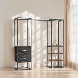 SONGMICS Clothes Rack, 70.9 Inch Wardrobe Freestanding Closet, Heavy Duty Garment Rack with 1 Extendable Hanging Rod, 2 Drawers and 4 Shelves - 1 of 4
