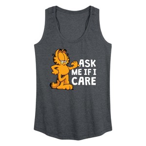 Women's - Garfield - Ask Me If I Care Graphic Racerback Tank - 1 of 4