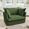 Ridstar Modern Single Sofa with 1 Big Back Cushion and 2 Big Toss Pillows For Living Room & Bedroom-Green - 4 of 4
