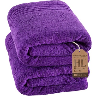 Hawmam Linen Jumbo Large Bath Sheets Towels 2-Pack 35 x 70 Inches Soft and Absorbent, Premium Quality 100% Cotton Towels