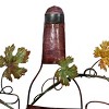 Metal Wine Wall Decor with Floral Detailing - Olivia & May: Iron Art for Kitchen, Sawtooth Back - 4 of 4