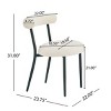 Modern Dining Chair Set of 2 with Curved Backrest and Metal Frame,Minimalist Upholstered Seat for Dining Room Kitchen-Baofuwish - 4 of 4