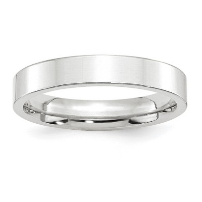 Black Bow Jewelry 4mm 14K White or Yellow Gold Flat Comfort Fit Band