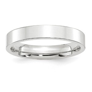 Black Bow Jewelry 4mm 14K White or Yellow Gold Flat Comfort Fit Band - 1 of 4