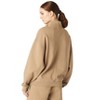 Future Planet Womens Saturn Premium 1/4 Zip Fleece Lined Soft Cotton Pullover Sweatshirt Loose Fit Beige - 3 of 4