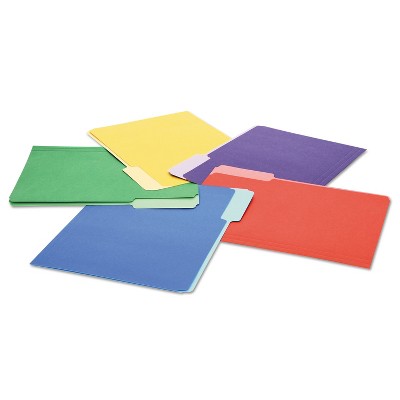 UNIVERSAL File Folders 1/3 Cut Single-Ply Top Tab Letter Assorted 100/Box 10506