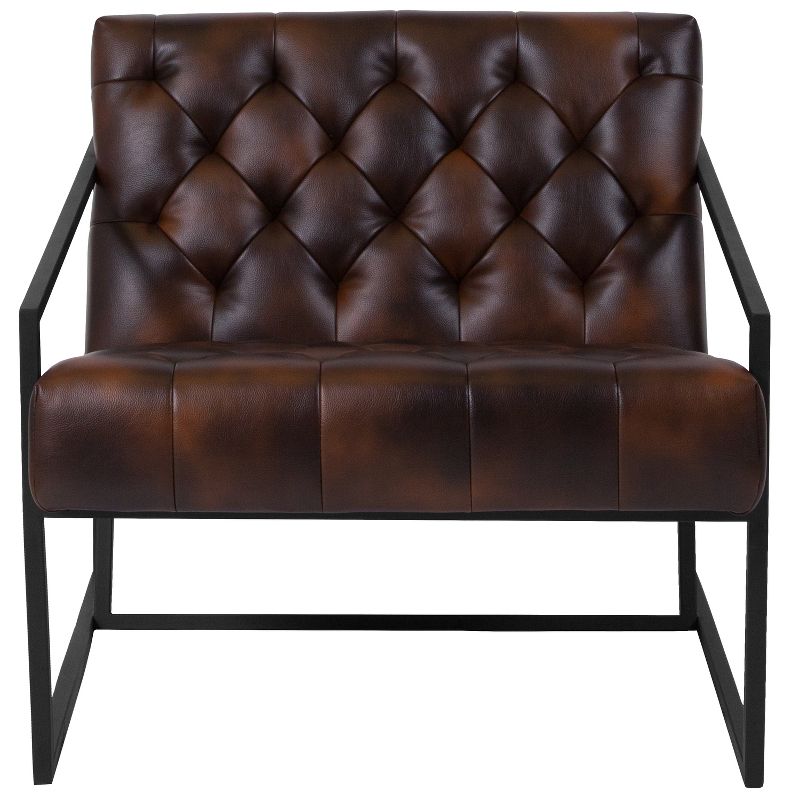 Merrick Lane Modern Lounge Chair With Tufted Seating And Metal Frame, 5 of 19