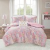 Gulches 4 Piece Full/Queen Metallic Printed Plush Comforter Set with Throw Pillow - 2 of 4