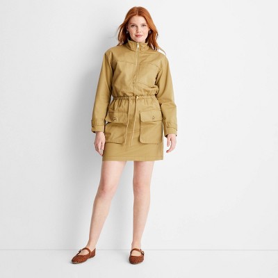 Women's Utility Mini Dress - Future Collective Khaki