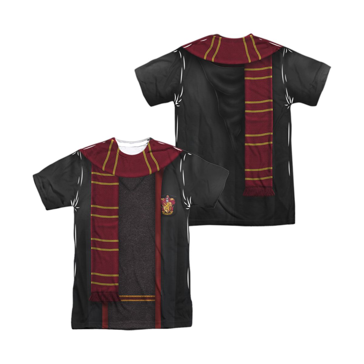 Men's Harry Potter Gryffindor Thin Scarf Short Sleeve Halloween Costume T-Shirt