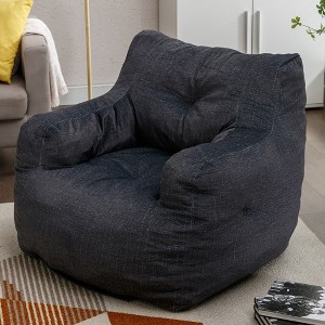 Soft Velvet Fabric Bean Bag Chair Filled With Memory Sponge - 1 of 3