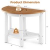 Costway Heavy Duty Waterproof HDPE Semicircular Shower Bench 2-Tier Bath Spa Bench Off White & Brown - 3 of 4