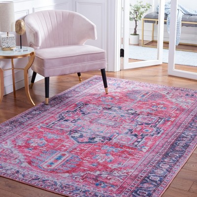 Serapi Navy and Red Hand-Knotted Wool Area Rug - 6'7" x 9'
