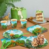 Hachikiko Dinosaur Party Supplies, Dinosaur Themed Birthday Party Decorations Disposable Tableware Set, Dinosaur Plates and Napkins, Cups, Cutlery - 3 of 4