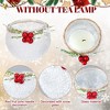 MOEPISY 6 Pcs Christmas Votive Candle Holders with Snowy and Red Berry Pine Leaves Xmas Glass Tealight Candle Holders - 4 of 4