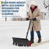 Metal Snow Shovel with Wheels, Snow Pusher for Driveway, 5-Position Angled Blade & Adjustable Handle - 2 of 4