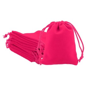 Unique Bargains Mini Smooth Soft Christmas Satin Bags with Drawstring 20 Pcs - 1 of 4