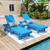 WestinTrends Ashore 2pcs Modern Poly Reclining Chaise Lounge With Wheels plus 1pc side table - 2 of 4