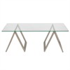 Metal Sawhorse Legged Coffee Table in Gray - Henn&Hart - 3 of 4