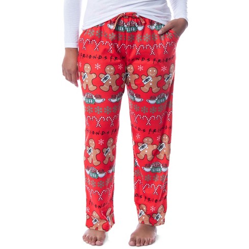 Friends The Tv Series Womens' Gingerbread Central Perk Ugly Sweater Pajama  Pants (l) Red : Target