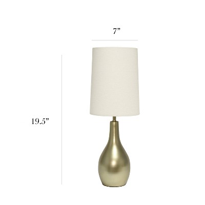 Gold Droplet Nightstand Lamp with White Empire Shade