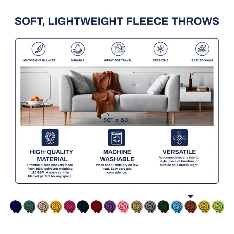 Lexi Home Super Soft 50 x 60 Cozy Fleece Throw Blanket, 6 of 8