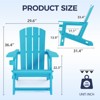 GlasFlength Folding Adirondack Patio Seating Sets, with Cup Holder, Suitable for Indoor, Outdoor Patio, Garden, or Backyard，Blue, 31.4"*29.6"*36.4" - 4 of 4