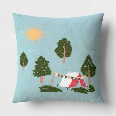 Cabin Scene Square Throw Pillow Blue - Room Essentials&#8482;_0